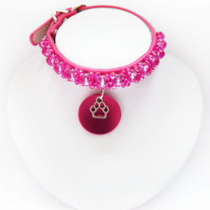 Collier Chiot Simple Fuchsia