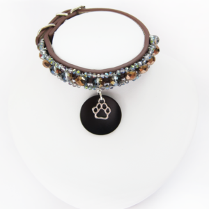 Collier Chiot Simple Marron
