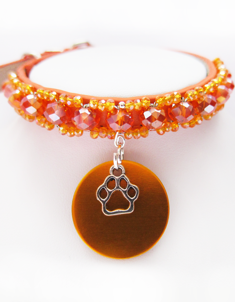 Collier Chiot Simple Orange – Image 3