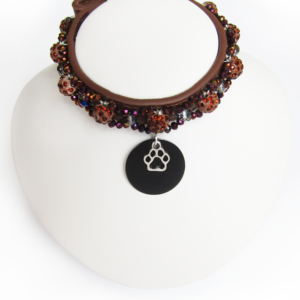 Collier Chiot Sphère Marron