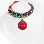 Collier Chat Gouttes Fuchsia