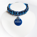 Collier Chat Gouttes Bleu