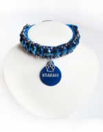 Collier Chat Gouttes Bleu