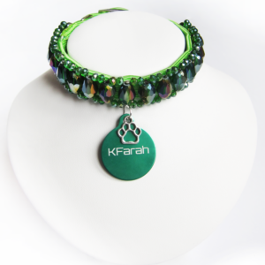 Collier Chat Gouttes Vert