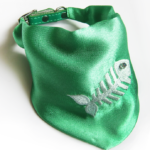 Foulard Satin Vert Arêtes