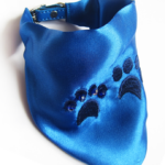 Foulard Satin Bleu Pattes