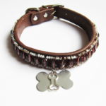 Collier Chien Gouttes Marron