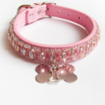 Collier Chien Gouttes Rose