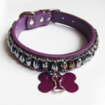 Collier Chien Gouttes Violet