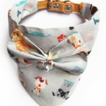 Foulard - Motifs chiots gris