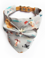 Foulard - Motifs chiots gris