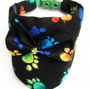 Foulard - Motifs pattes multicolores noir