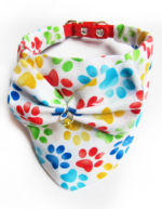 Foulard - Motifs pattes multicolores blanc