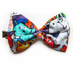 Nœud papillon pour chat et chien fait main en coton avec pince en acier inoxydable, taille 9x6 cm