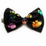 Nœuds Papillon Chiens et Chats - Motifs pattes multicolores noir