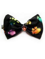 Nœuds Papillon Chiens et Chats - Motifs pattes multicolores noir