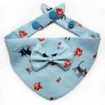 Foulards à pressions pour chats & chiots - Bleu Roses