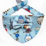 Foulards à pressions pour chats & chiots - Bleu Prairie