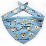Foulards à pressions pour chats & chiots - Bleu Shiba