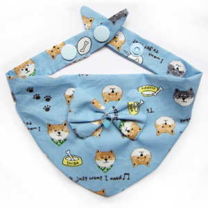 Foulards Ă pressions pour chats & chiots - Bleu Shiba