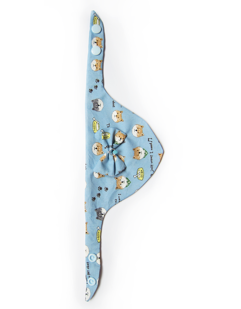 Foulards à pressions pour chats & chiots - Bleu Shiba - Image 2
