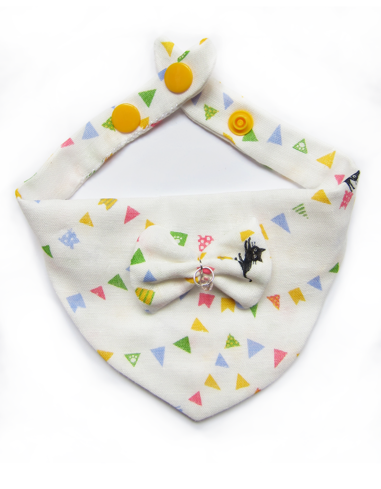 Foulards à pressions pour chats & chiots - Blanc Fanions