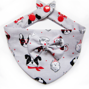 Foulards Ă pressions pour chats & chiots - Gris Geek