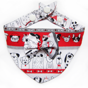 Foulards Ă pressions pour chats & chiots - Rouge Graphique