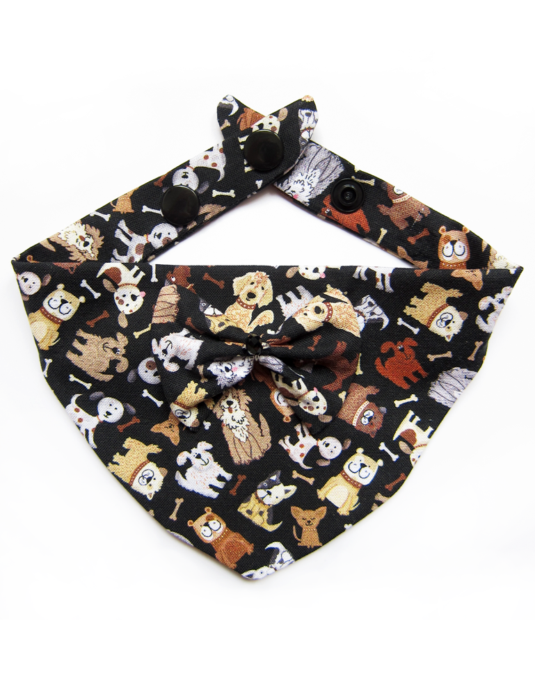 Foulards à pressions pour chats & chiots - Noir toutous