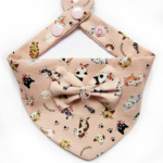 Foulard à pressions pour chat & chiot - Rose poudré